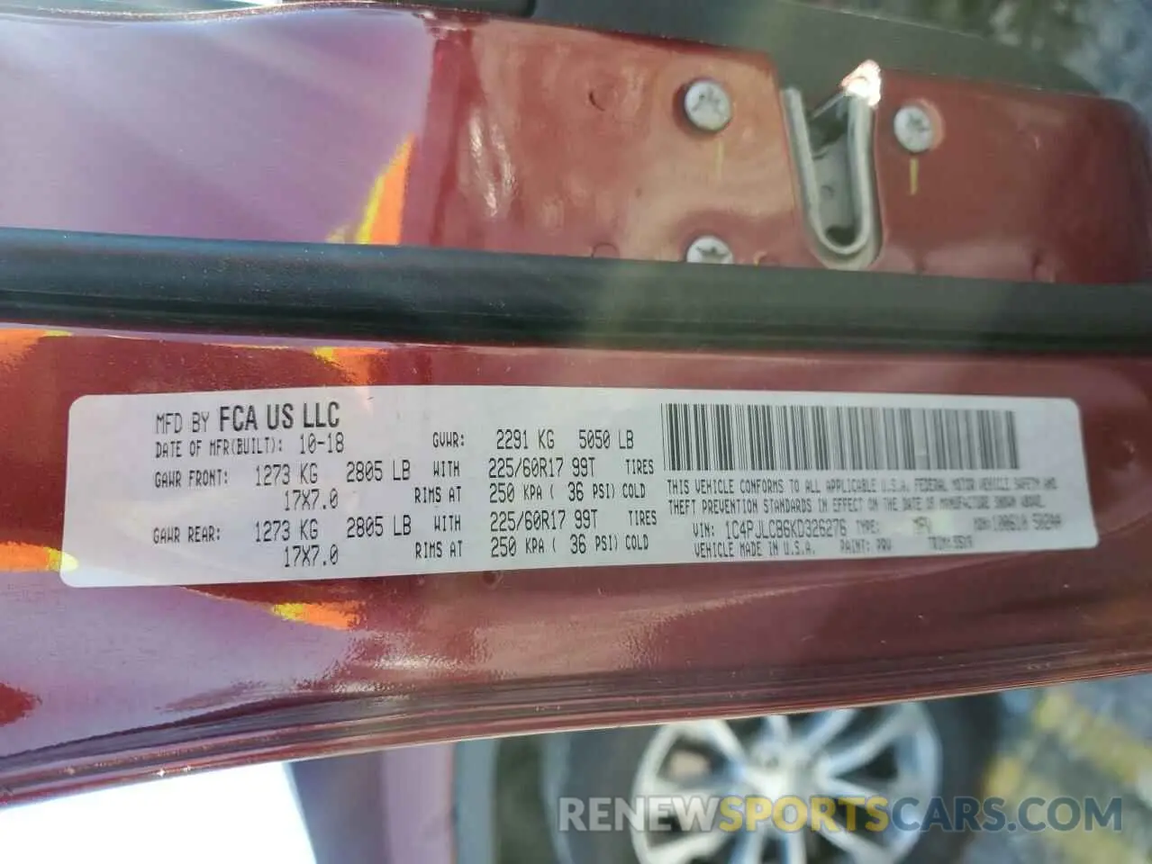 13 Photograph of a damaged car 1C4PJLCB6KD326276 JEEP GRAND CHER 2019