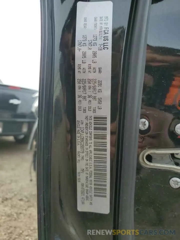 13 Photograph of a damaged car 1C4PJLCB9KD269779 JEEP GRAND CHER 2019