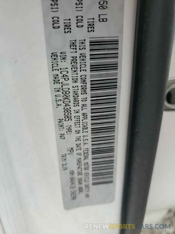 13 Photograph of a damaged car 1C4PJLDB0KD438585 JEEP GRAND CHER 2019