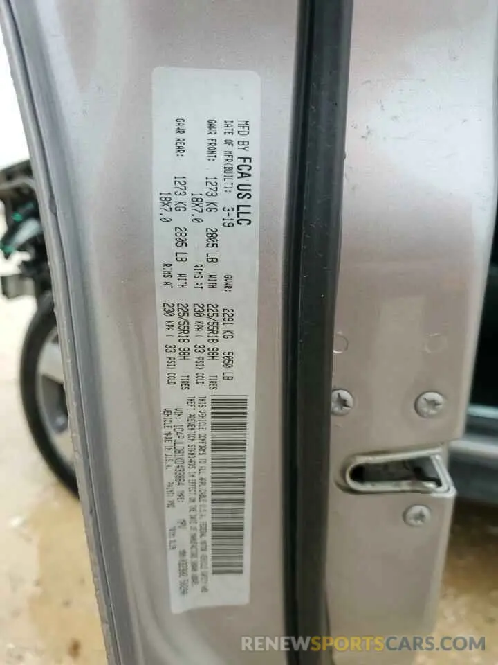 12 Photograph of a damaged car 1C4PJLDB1KD433864 JEEP GRAND CHER 2019