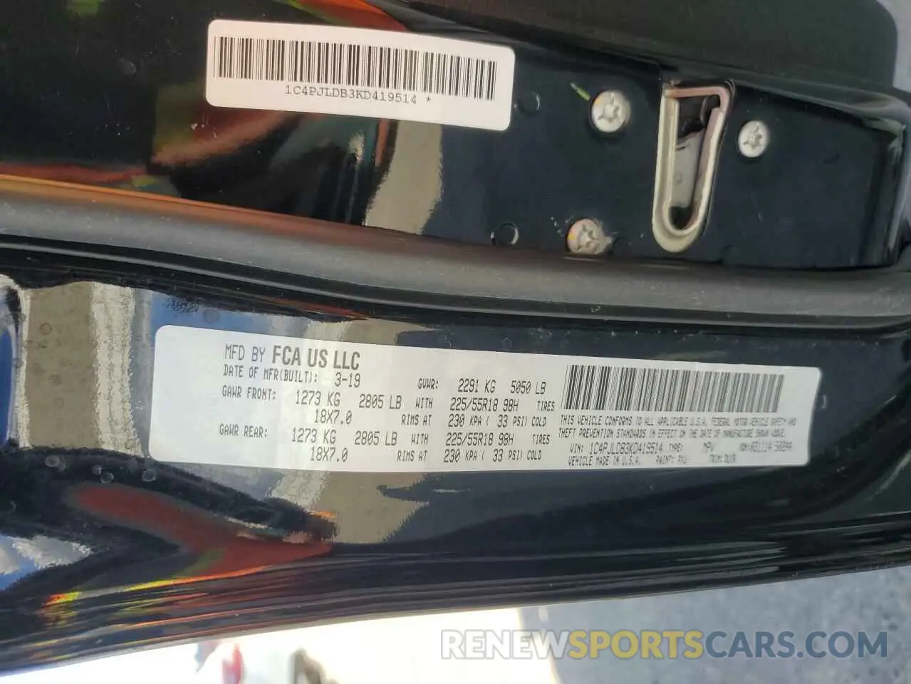 14 Photograph of a damaged car 1C4PJLDB3KD419514 JEEP GRAND CHER 2019