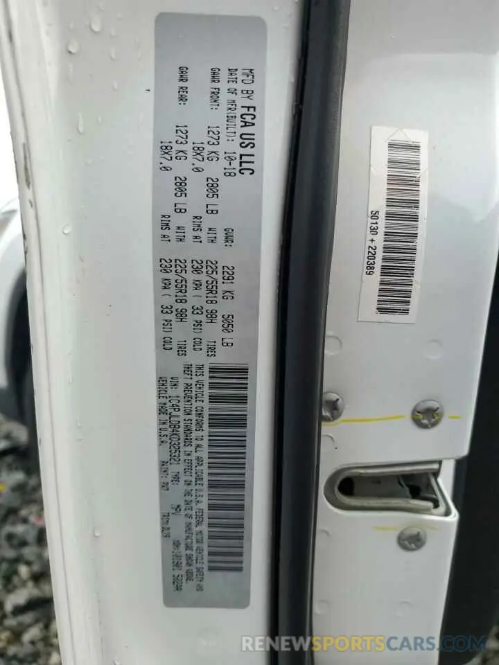 13 Photograph of a damaged car 1C4PJLDB4KD325321 JEEP GRAND CHER 2019