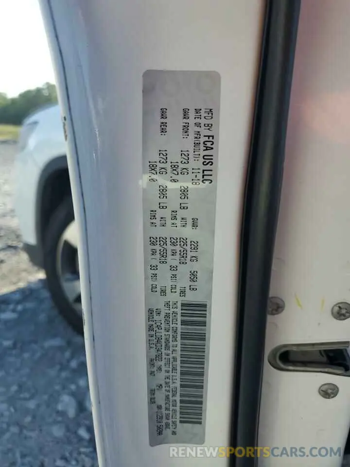 13 Photograph of a damaged car 1C4PJLDB4KD347822 JEEP GRAND CHER 2019