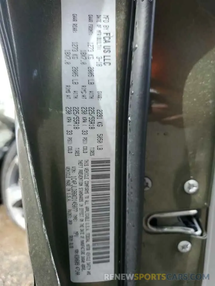 14 Photograph of a damaged car 1C4PJLDB6KD145077 JEEP GRAND CHER 2019