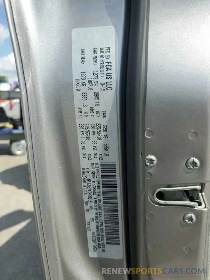 13 Photograph of a damaged car 1C4PJLDB7KD438616 JEEP GRAND CHER 2019