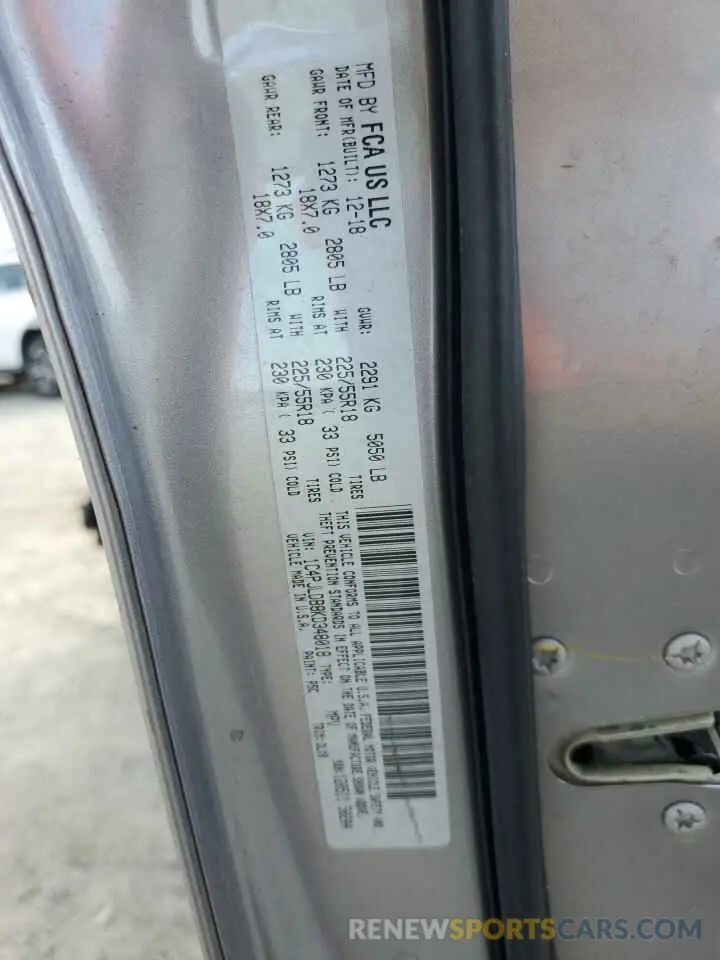 13 Photograph of a damaged car 1C4PJLDB8KD348018 JEEP GRAND CHER 2019