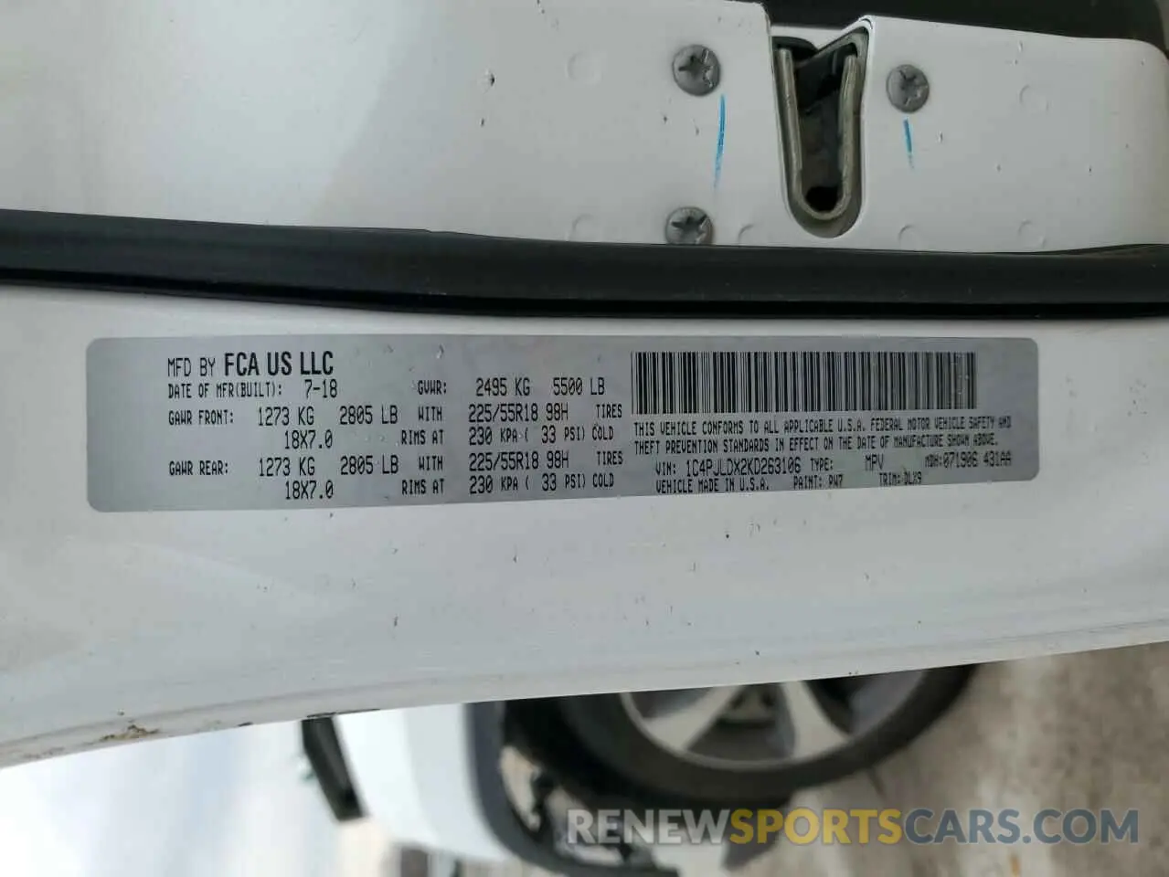 13 Photograph of a damaged car 1C4PJLDX2KD263106 JEEP GRAND CHER 2019