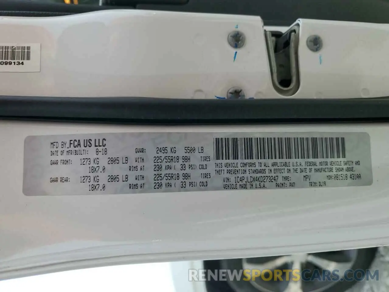 12 Photograph of a damaged car 1C4PJLDX4KD273247 JEEP GRAND CHER 2019