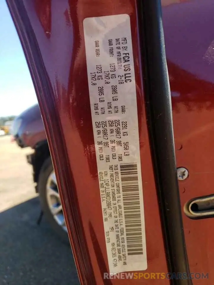 13 Photograph of a damaged car 1C4PJLLB0KD128647 JEEP GRAND CHER 2019