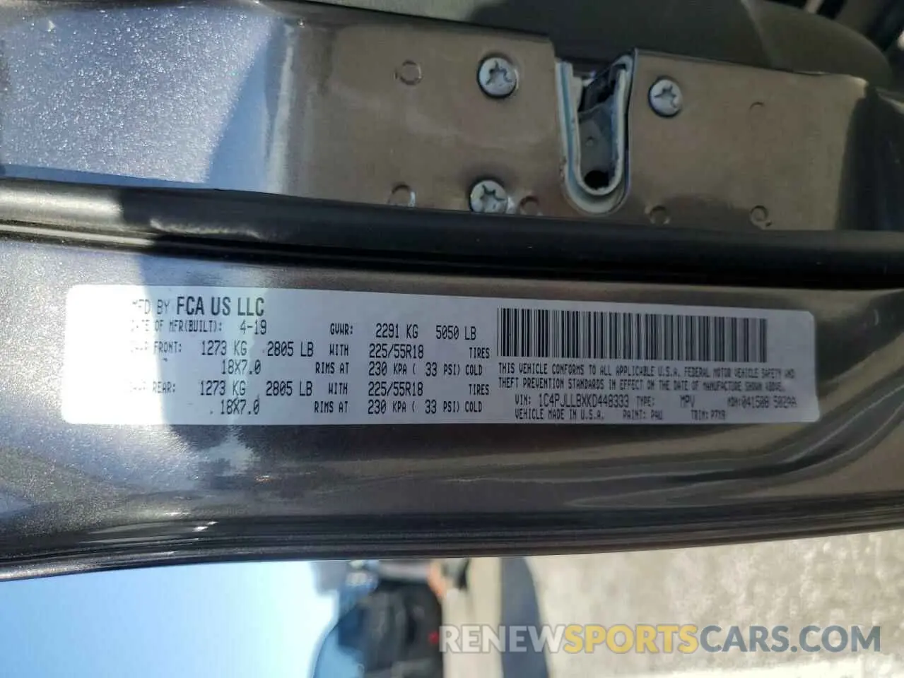 16 Photograph of a damaged car 1C4PJLLBXKD448333 JEEP GRAND CHER 2019