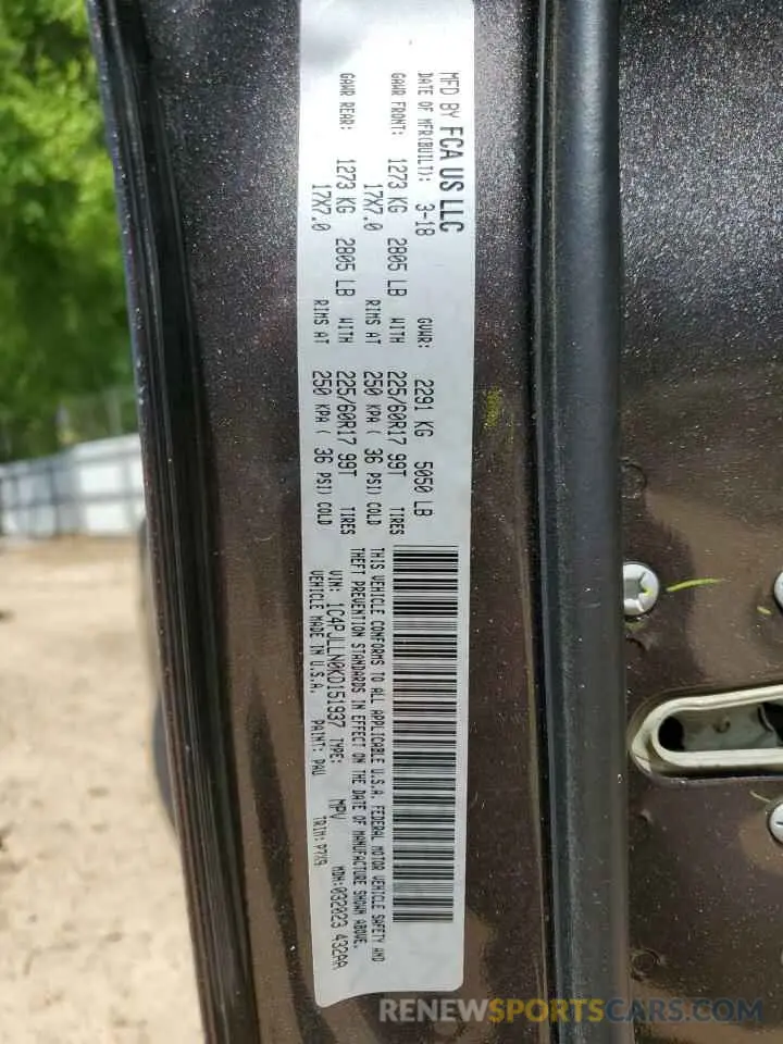 13 Photograph of a damaged car 1C4PJLLN0KD151937 JEEP GRAND CHER 2019