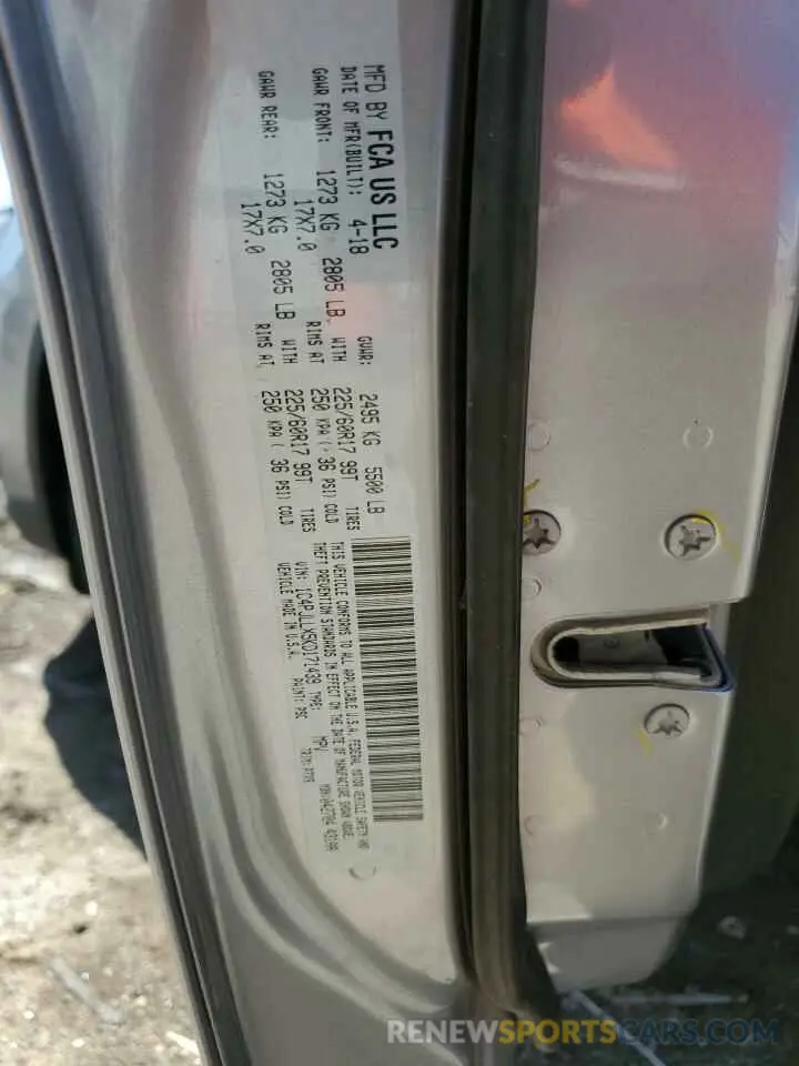 13 Photograph of a damaged car 1C4PJLLX5KD171439 JEEP GRAND CHER 2019