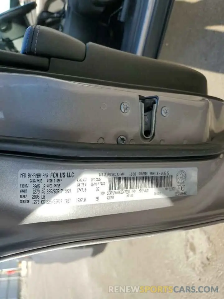 13 Photograph of a damaged car 1C4PJMAX2KD347338 JEEP GRAND CHER 2019