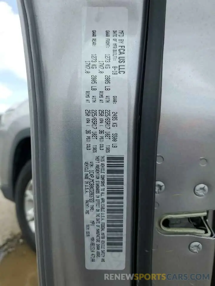 13 Photograph of a damaged car 1C4PJMCB0KD283723 JEEP GRAND CHER 2019