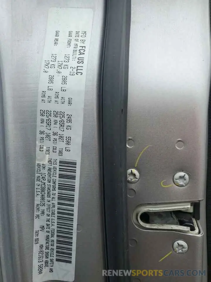 13 Photograph of a damaged car 1C4PJMCB8KD400125 JEEP GRAND CHER 2019