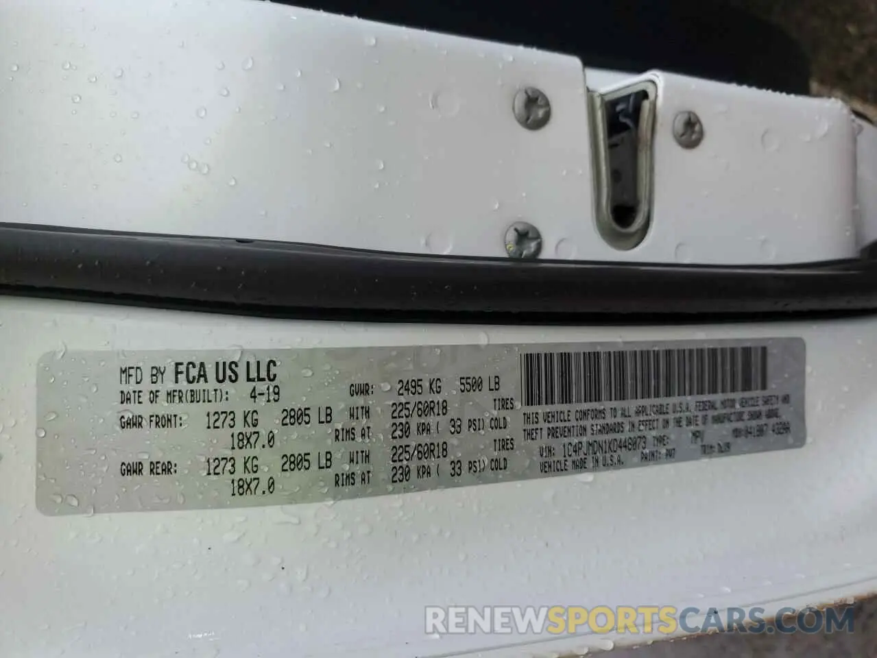 13 Photograph of a damaged car 1C4PJMDN1KD448073 JEEP GRAND CHER 2019