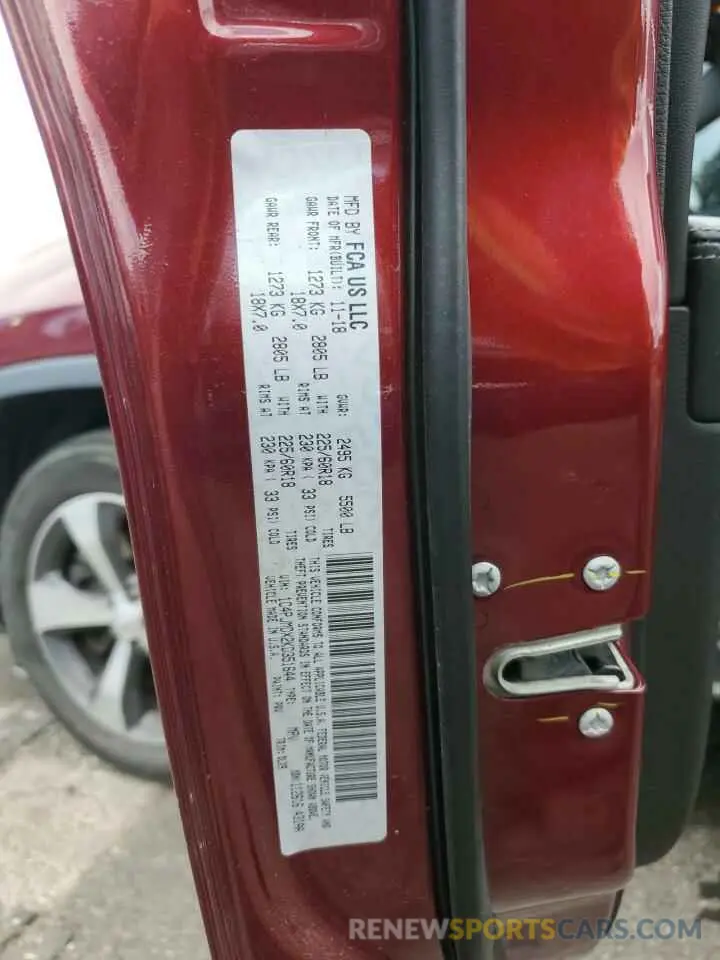 12 Photograph of a damaged car 1C4PJMDX2KD351644 JEEP GRAND CHER 2019