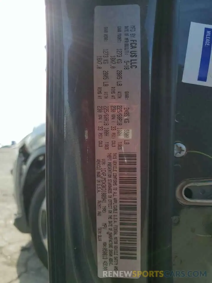 14 Photograph of a damaged car 1C4PJMDX3KD188941 JEEP GRAND CHER 2019