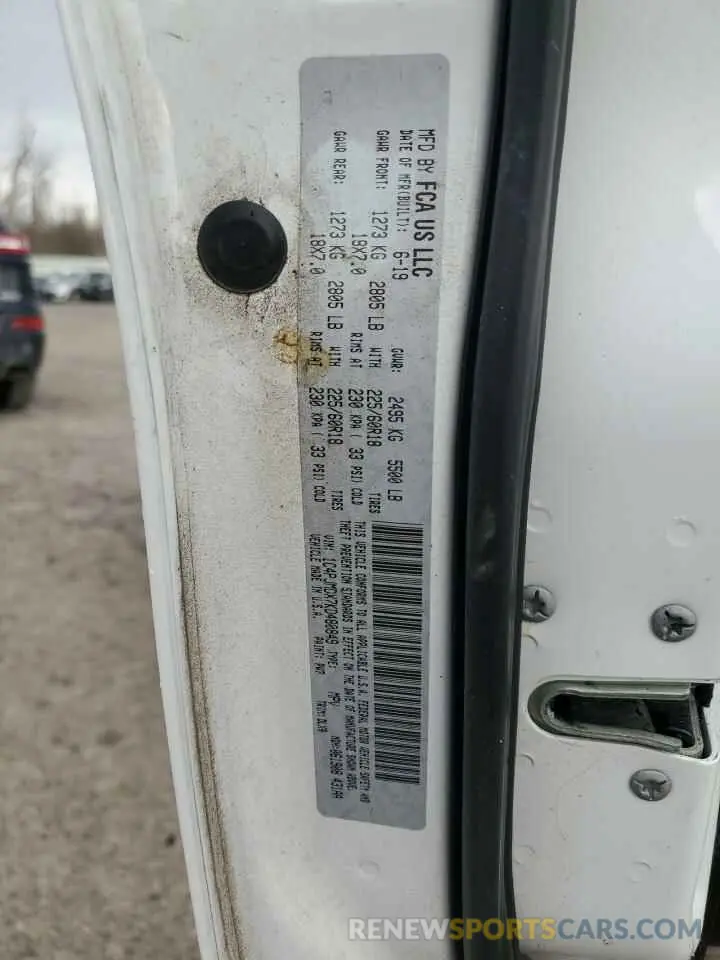 13 Photograph of a damaged car 1C4PJMDX7KD480849 JEEP GRAND CHER 2019