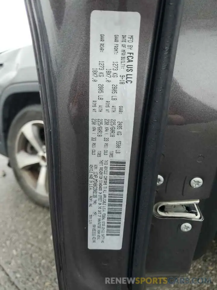 13 Photograph of a damaged car 1C4PJMDX8KD302139 JEEP GRAND CHER 2019