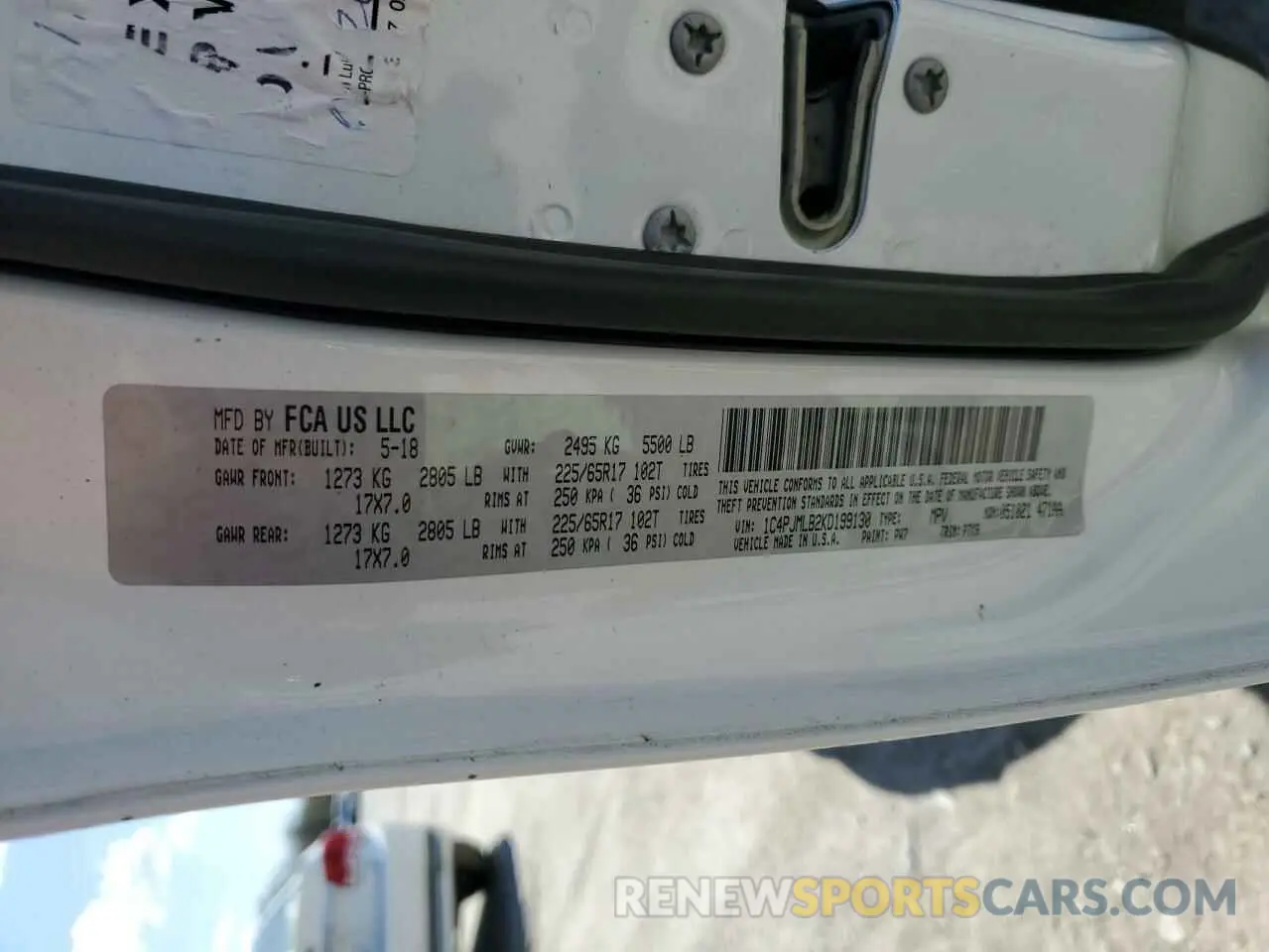 13 Photograph of a damaged car 1C4PJMLB2KD199130 JEEP GRAND CHER 2019