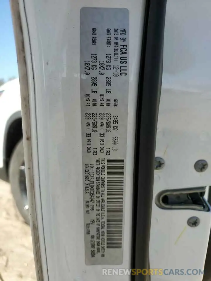13 Photograph of a damaged car 1C4PJMLBXKD354247 JEEP GRAND CHER 2019