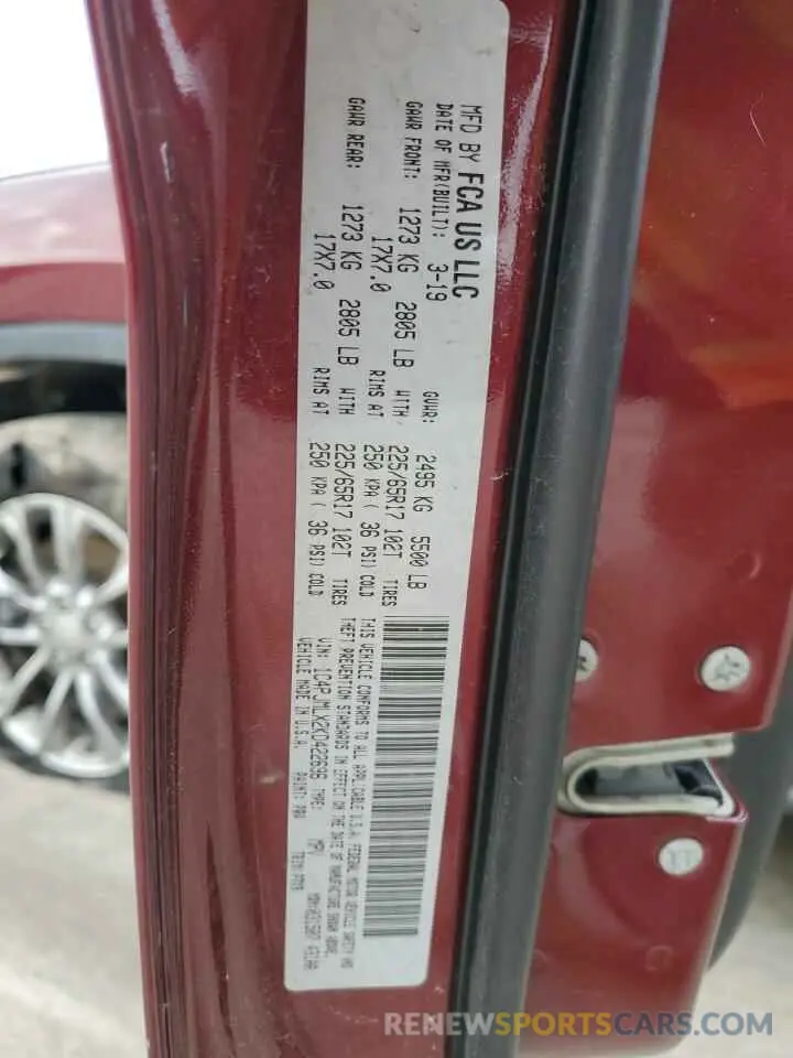 13 Photograph of a damaged car 1C4PJMLX2KD422696 JEEP GRAND CHER 2019