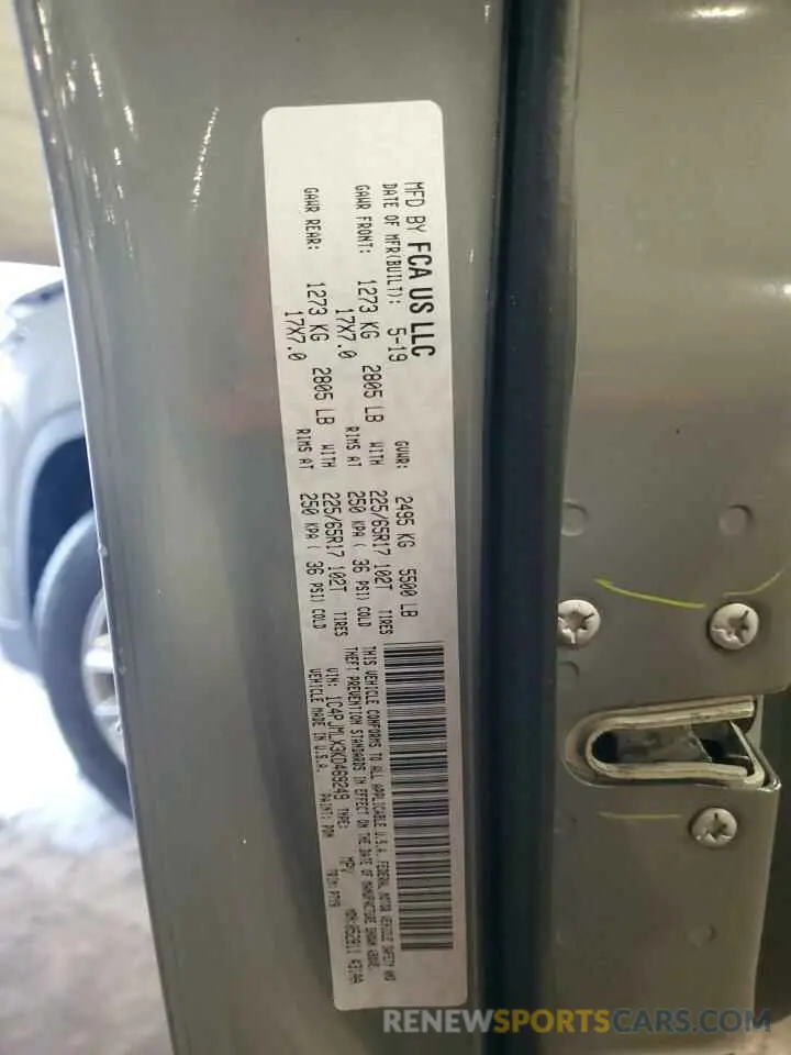 13 Photograph of a damaged car 1C4PJMLX3KD469249 JEEP GRAND CHER 2019