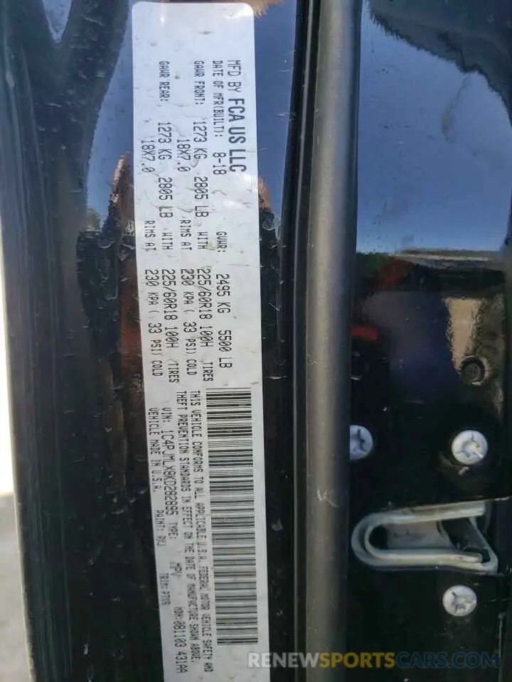 13 Photograph of a damaged car 1C4PJMLX8KD282895 JEEP GRAND CHER 2019