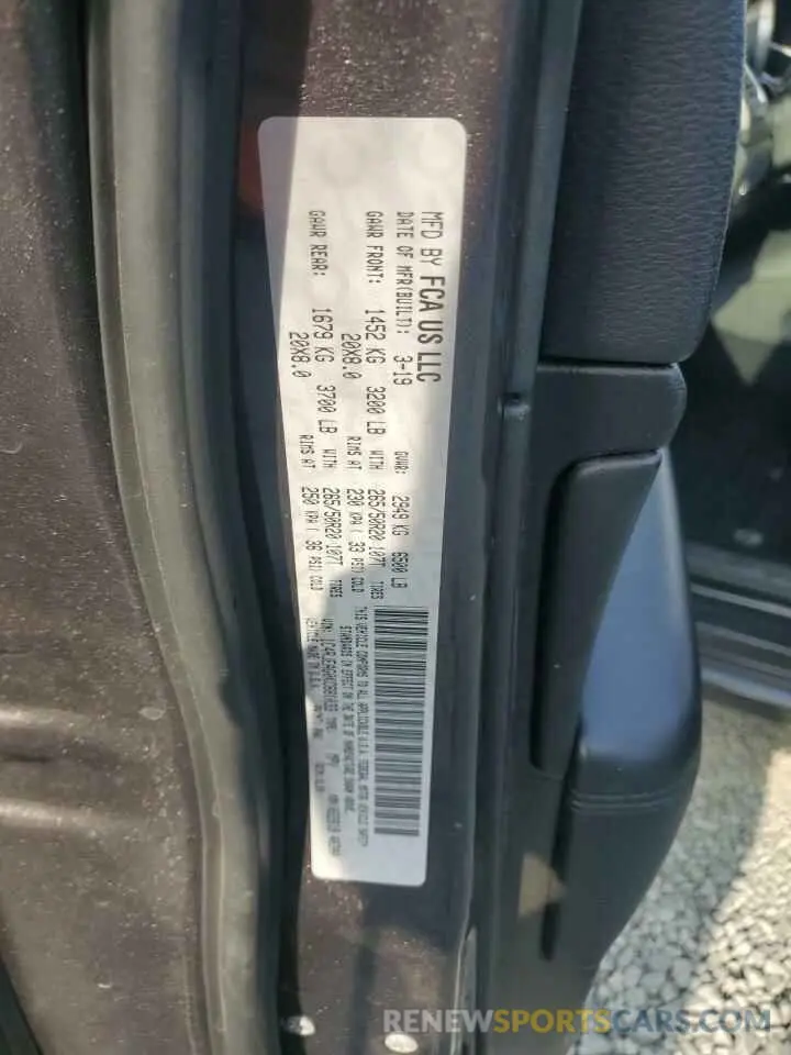 12 Photograph of a damaged car 1C4RJEAG0KC681033 JEEP GRAND CHER 2019