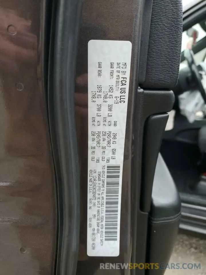 16 Photograph of a damaged car 1C4RJEAG3KC824072 JEEP GRAND CHER 2019
