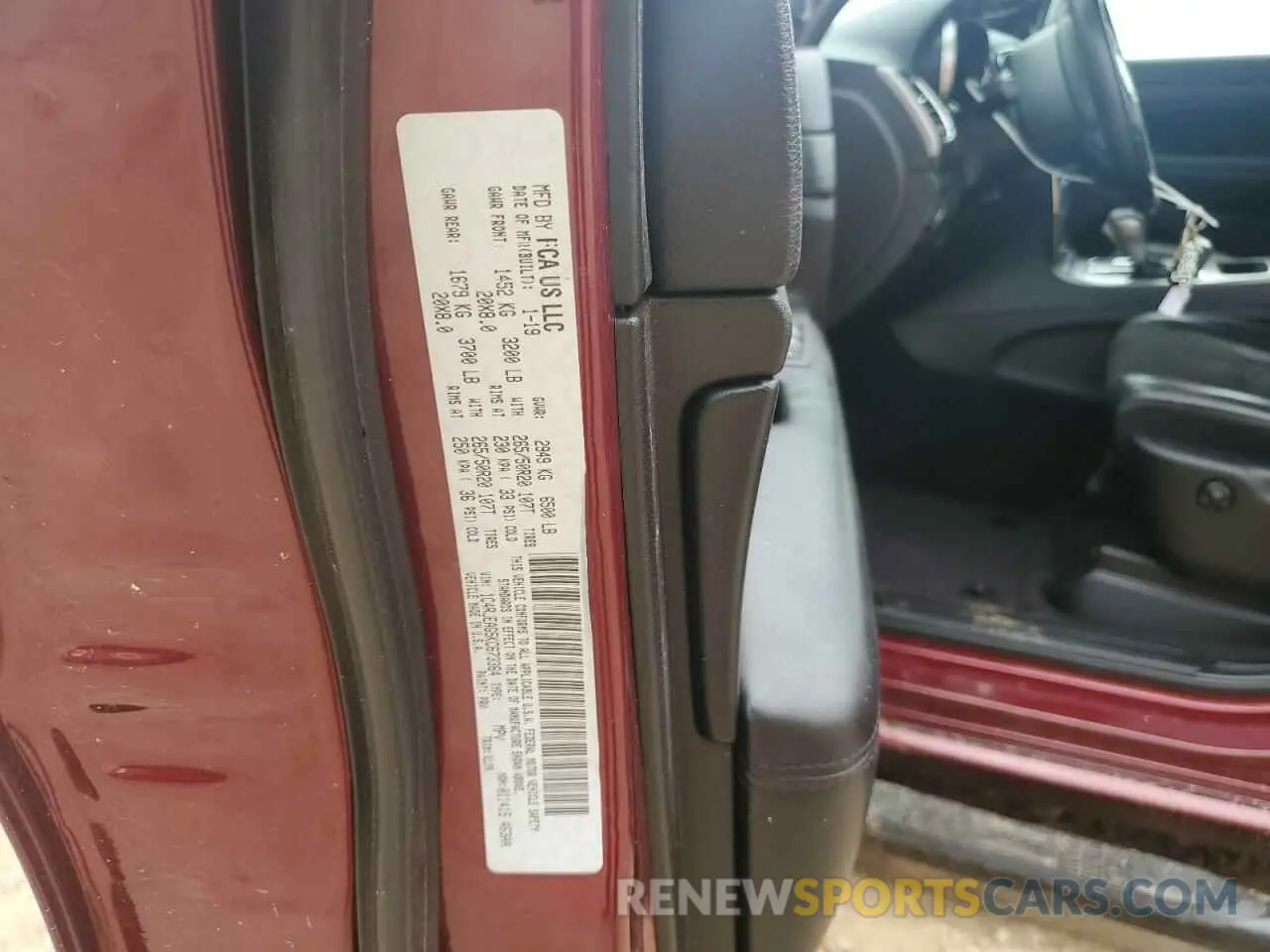 13 Photograph of a damaged car 1C4RJEAG5KC673364 JEEP GRAND CHER 2019