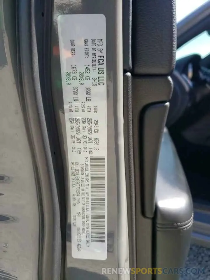 13 Photograph of a damaged car 1C4RJEAG5KC731974 JEEP GRAND CHER 2019