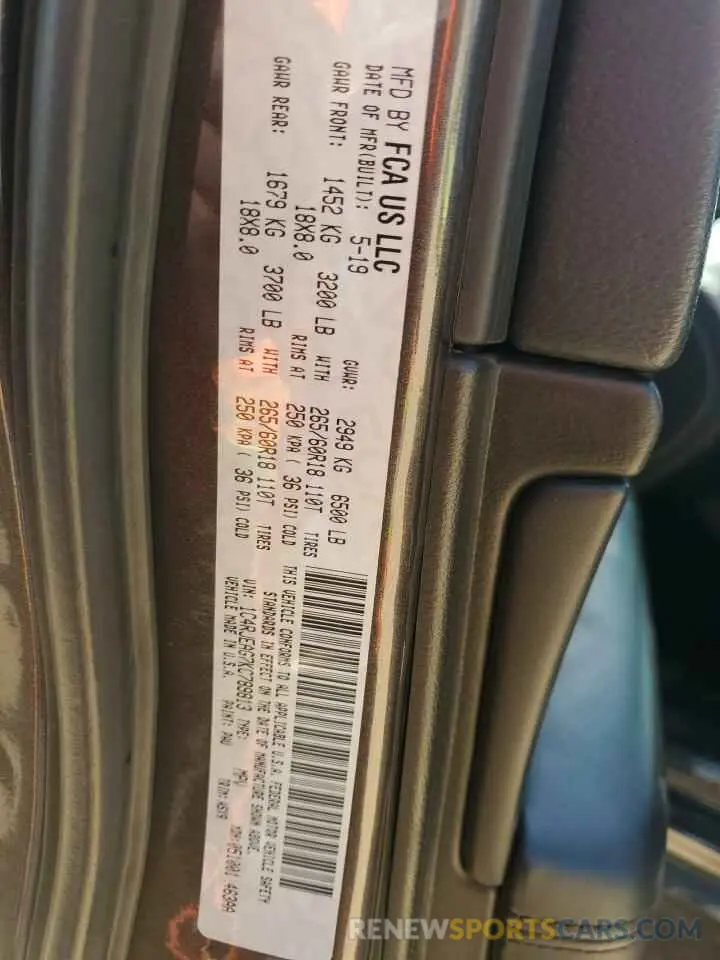 12 Photograph of a damaged car 1C4RJEAG7KC789813 JEEP GRAND CHER 2019