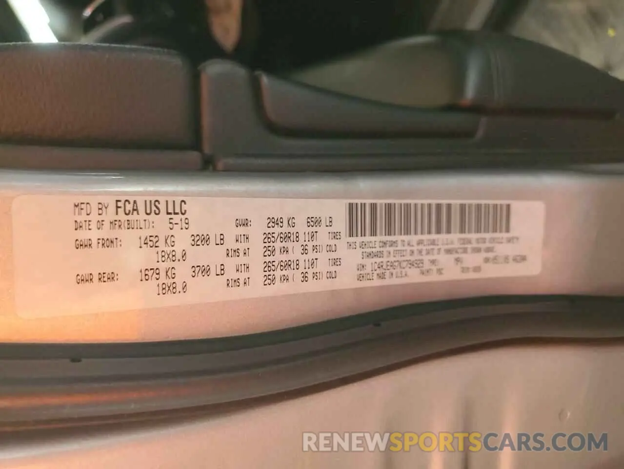 14 Photograph of a damaged car 1C4RJEAG7KC794929 JEEP GRAND CHER 2019