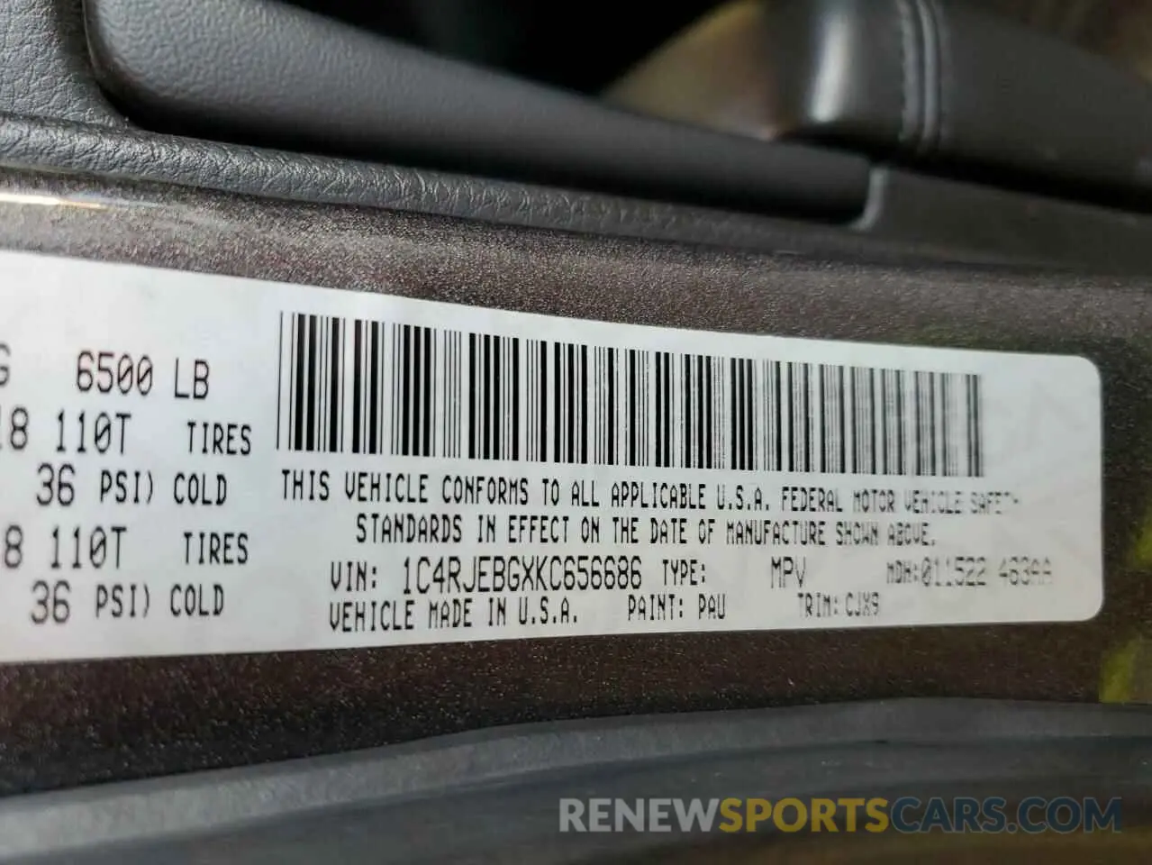 15 Photograph of a damaged car 1C4RJEBGXKC656686 JEEP GRAND CHER 2019