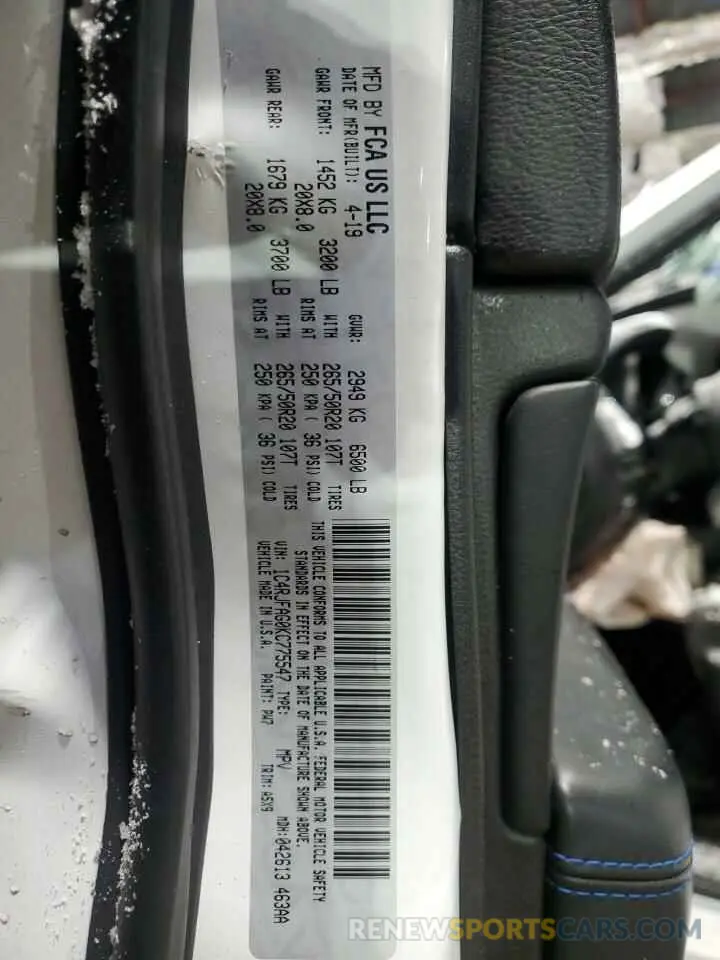 14 Photograph of a damaged car 1C4RJFAG0KC775547 JEEP GRAND CHER 2019
