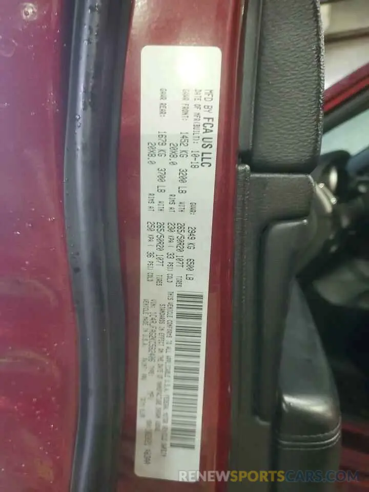 13 Photograph of a damaged car 1C4RJFAG2KC562406 JEEP GRAND CHER 2019
