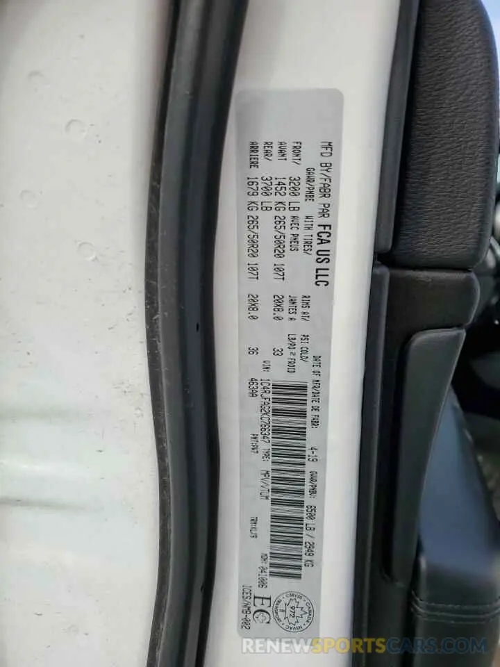 13 Photograph of a damaged car 1C4RJFAG2KC766347 JEEP GRAND CHER 2019