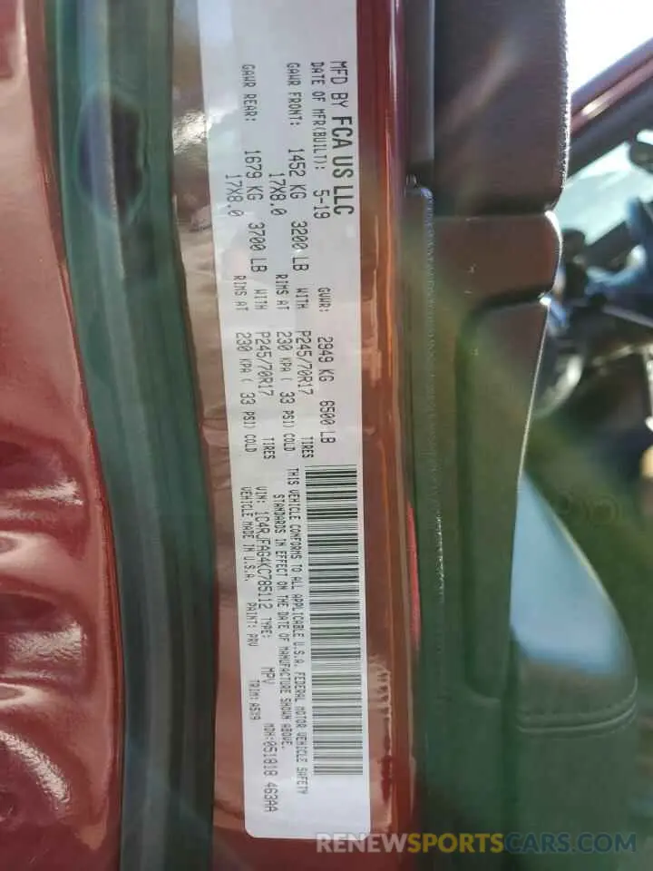 15 Photograph of a damaged car 1C4RJFAG4KC785112 JEEP GRAND CHER 2019