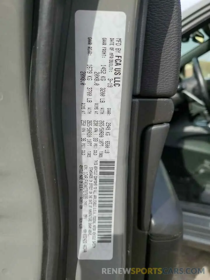 13 Photograph of a damaged car 1C4RJFAGXKC727635 JEEP GRAND CHER 2019