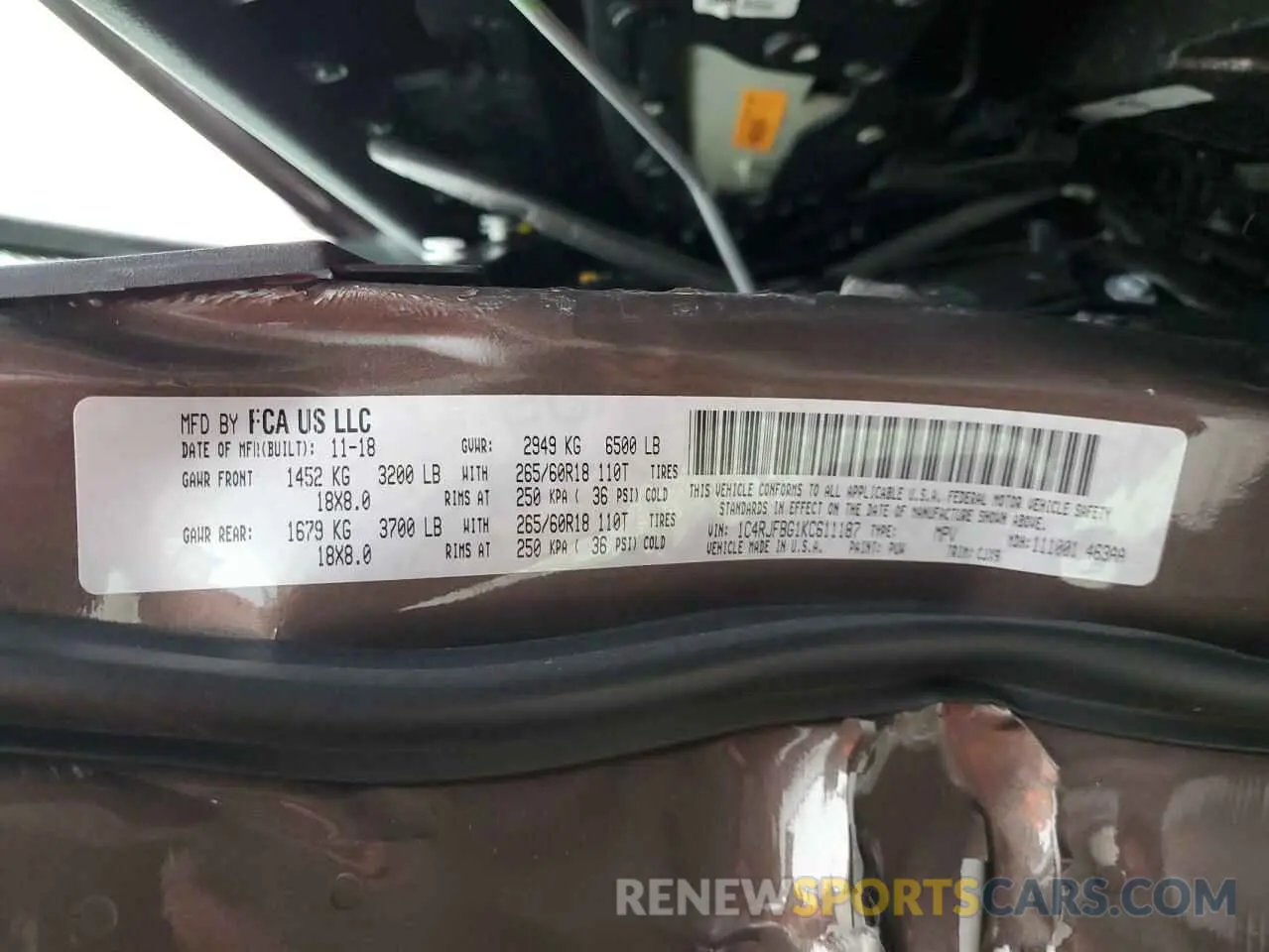 14 Photograph of a damaged car 1C4RJFBG1KC611187 JEEP GRAND CHER 2019