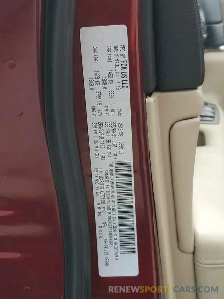 13 Photograph of a damaged car 1C4RJFBG1KC771991 JEEP GRAND CHER 2019