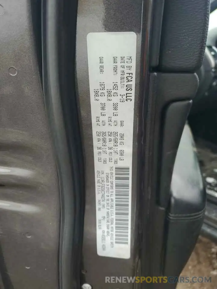 13 Photograph of a damaged car 1C4RJFBG5KC740274 JEEP GRAND CHER 2019