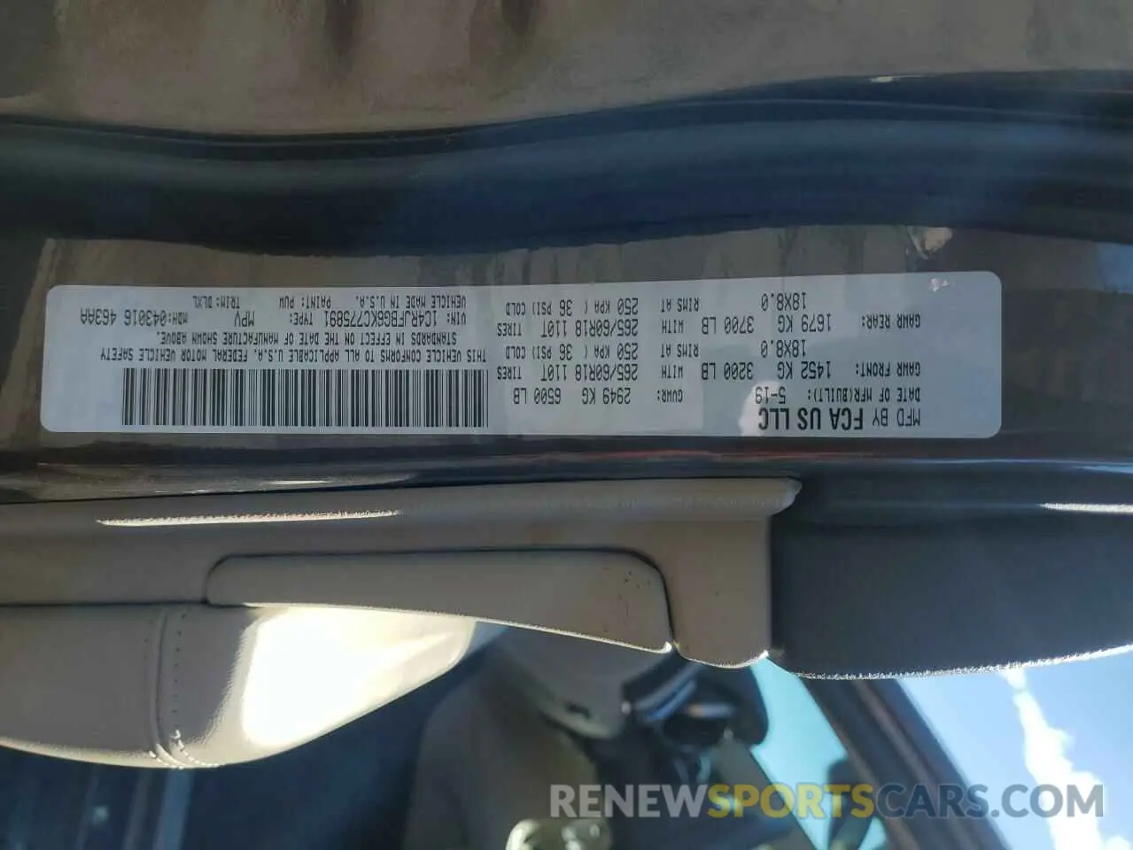 15 Photograph of a damaged car 1C4RJFBG6KC775891 JEEP GRAND CHER 2019