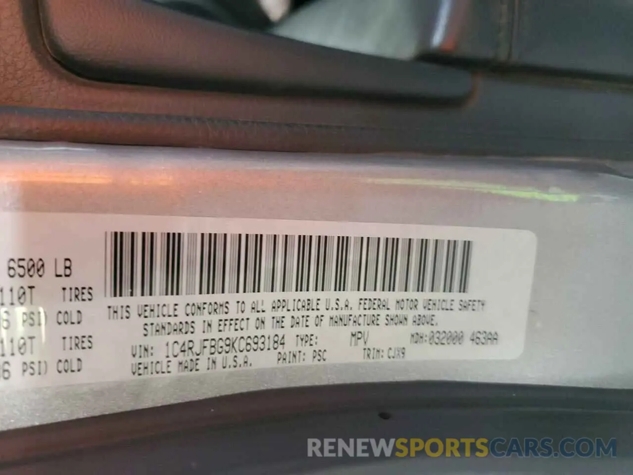 13 Photograph of a damaged car 1C4RJFBG9KC693184 JEEP GRAND CHER 2019