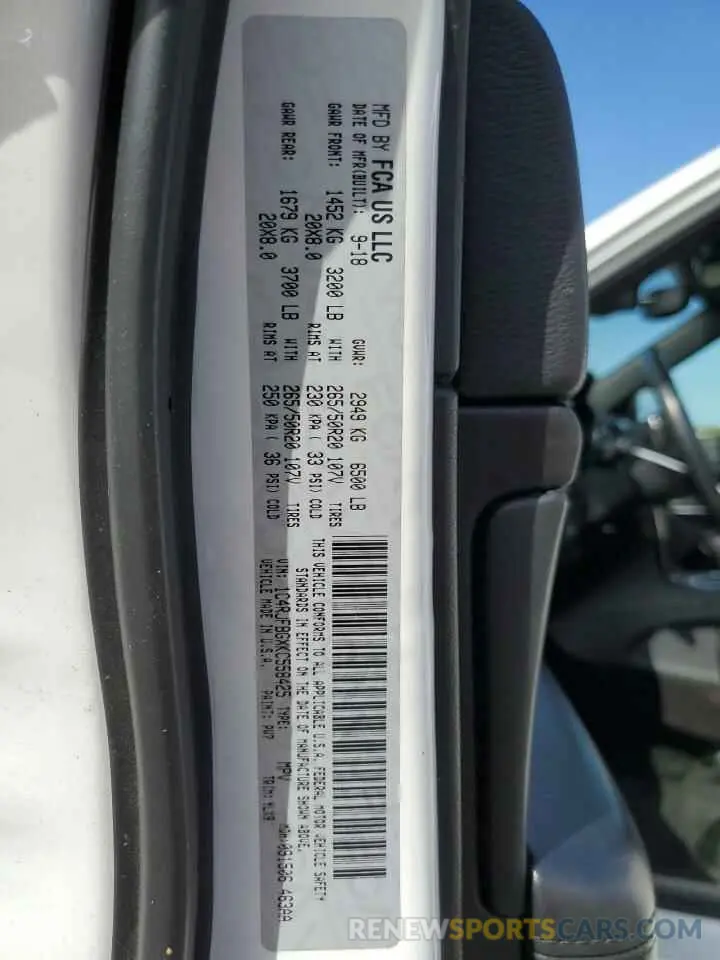 13 Photograph of a damaged car 1C4RJFBGXKC558425 JEEP GRAND CHER 2019