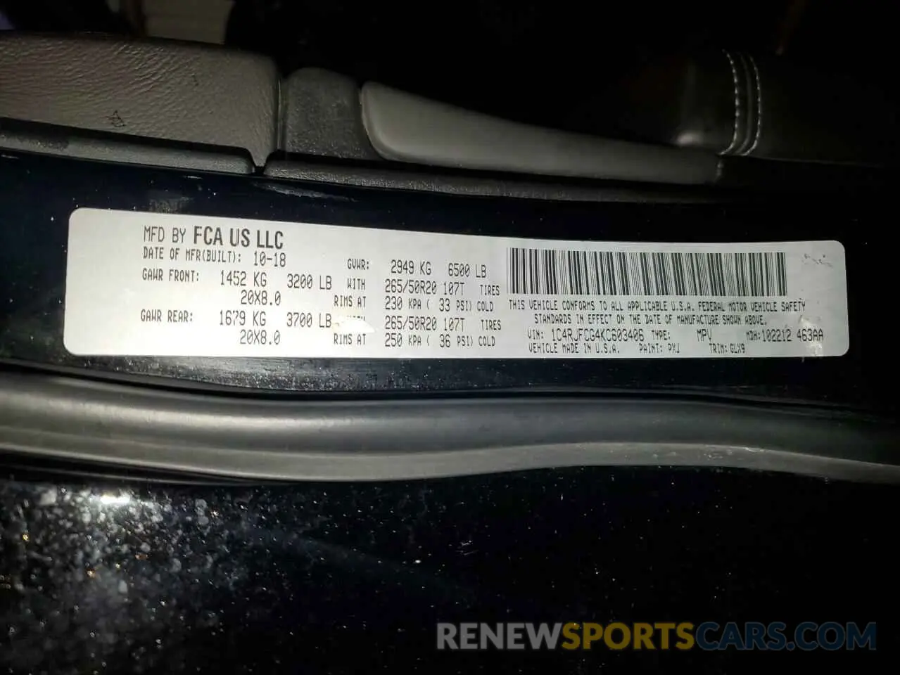 13 Photograph of a damaged car 1C4RJFCG4KC603406 JEEP GRAND CHER 2019