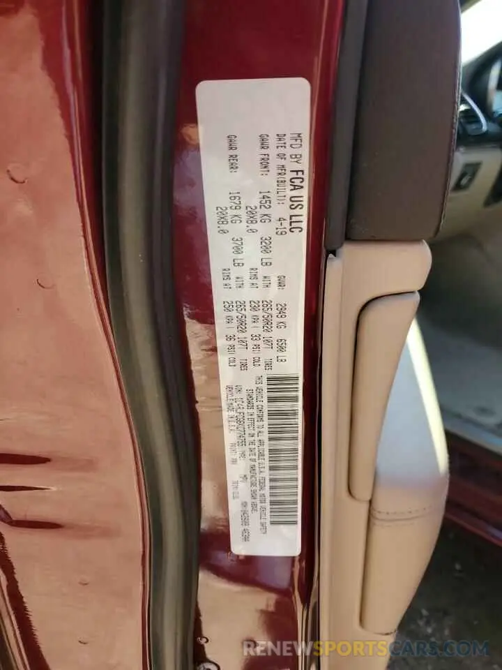 13 Photograph of a damaged car 1C4RJFCG6KC774755 JEEP GRAND CHER 2019