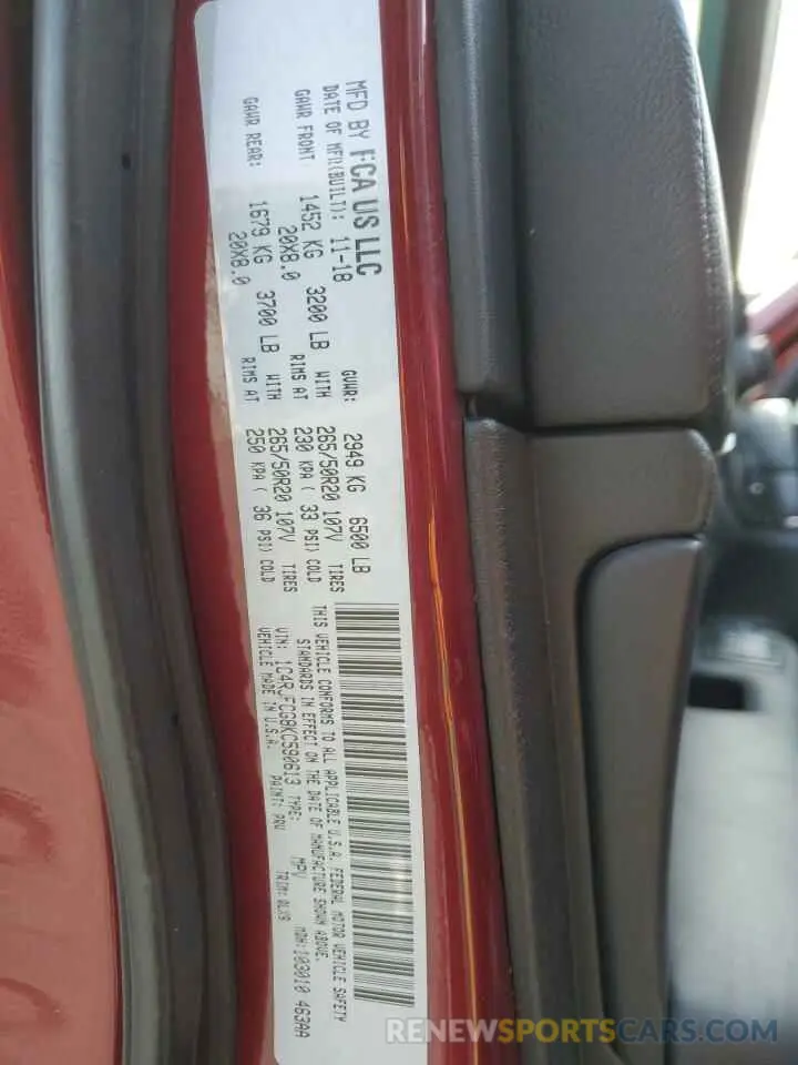 15 Photograph of a damaged car 1C4RJFCG8KC590613 JEEP GRAND CHER 2019